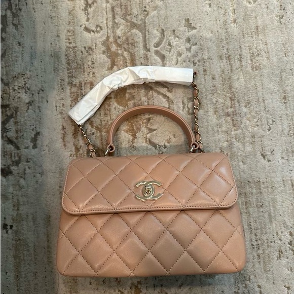 CHANEL Tan Quilted Satchel - Picture 1 of 1